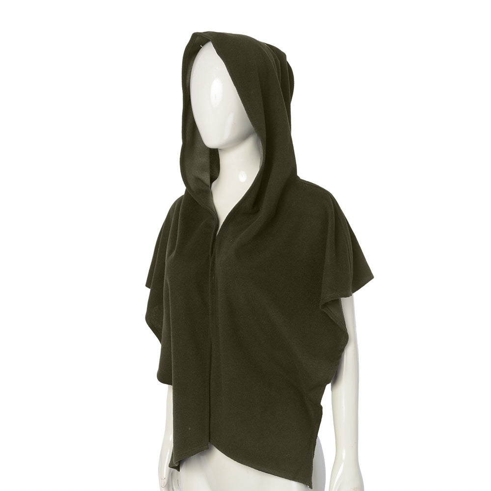 Medieval Hooded Short Cape for Adults, product photo 5 on a white background