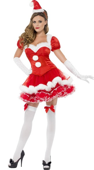 Christmas Adult Women's Costume, Santa Outfit, Holiday Party Dress, Christmas Theme Performance Wear