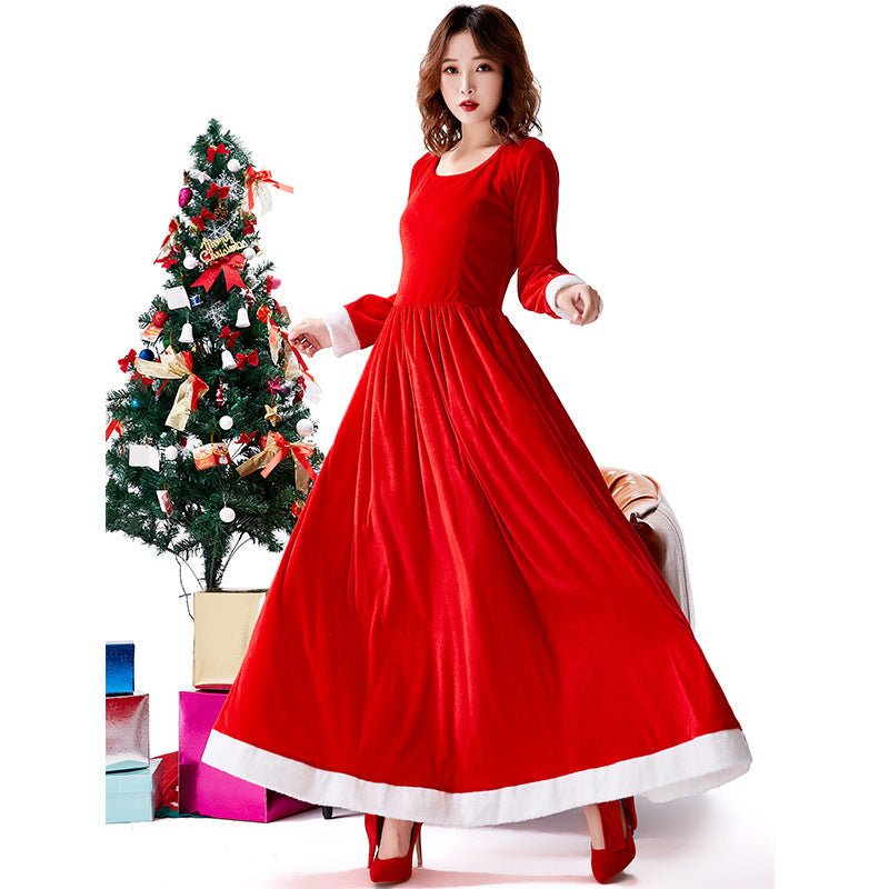 Christmas shawl long dress Christmas party dress on Christmas Eve