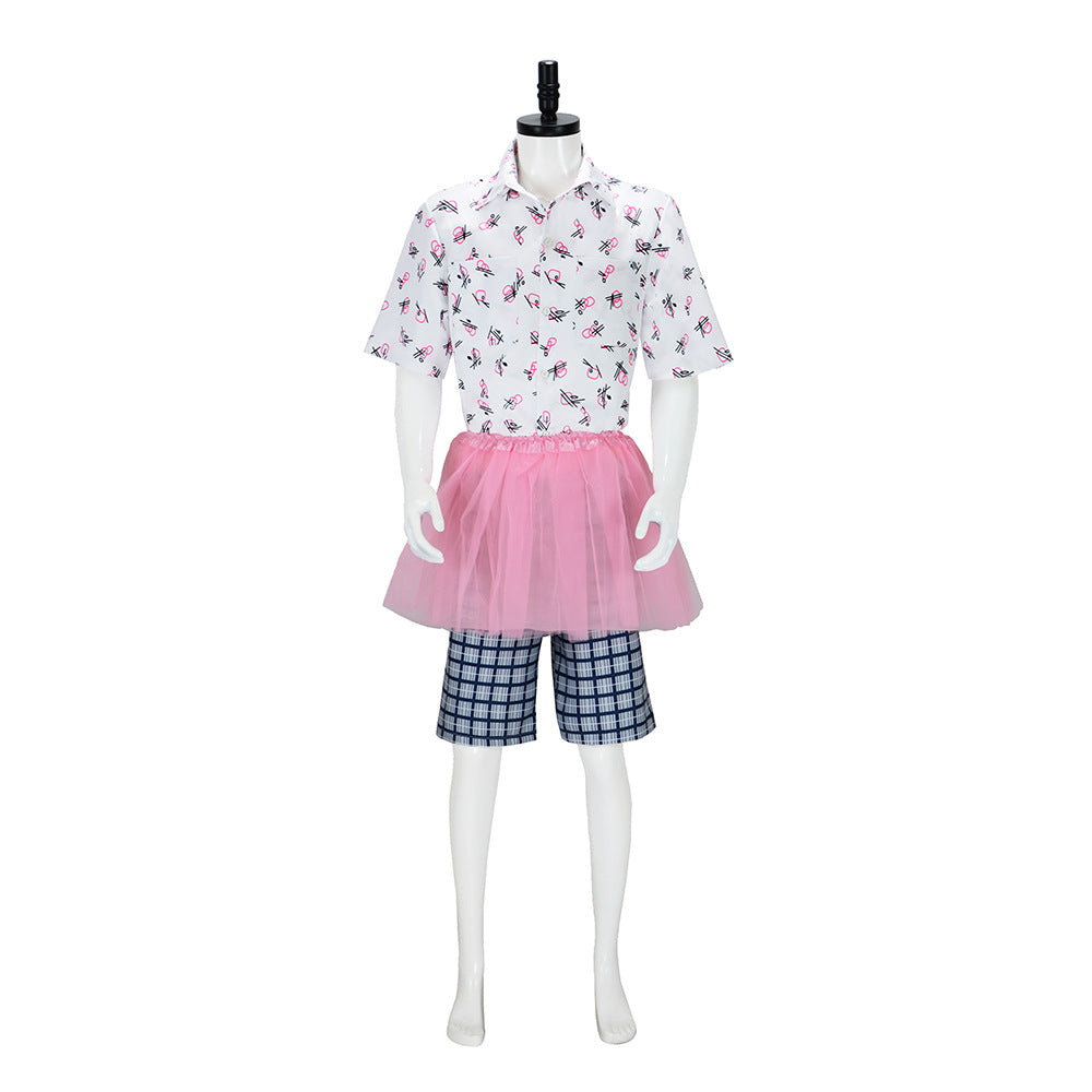 Pet Detective Pink Dress for Adults, front view on a white background