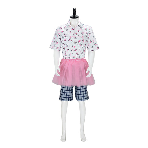 Pet Detective Pink Dress for Adults, front view on a white background