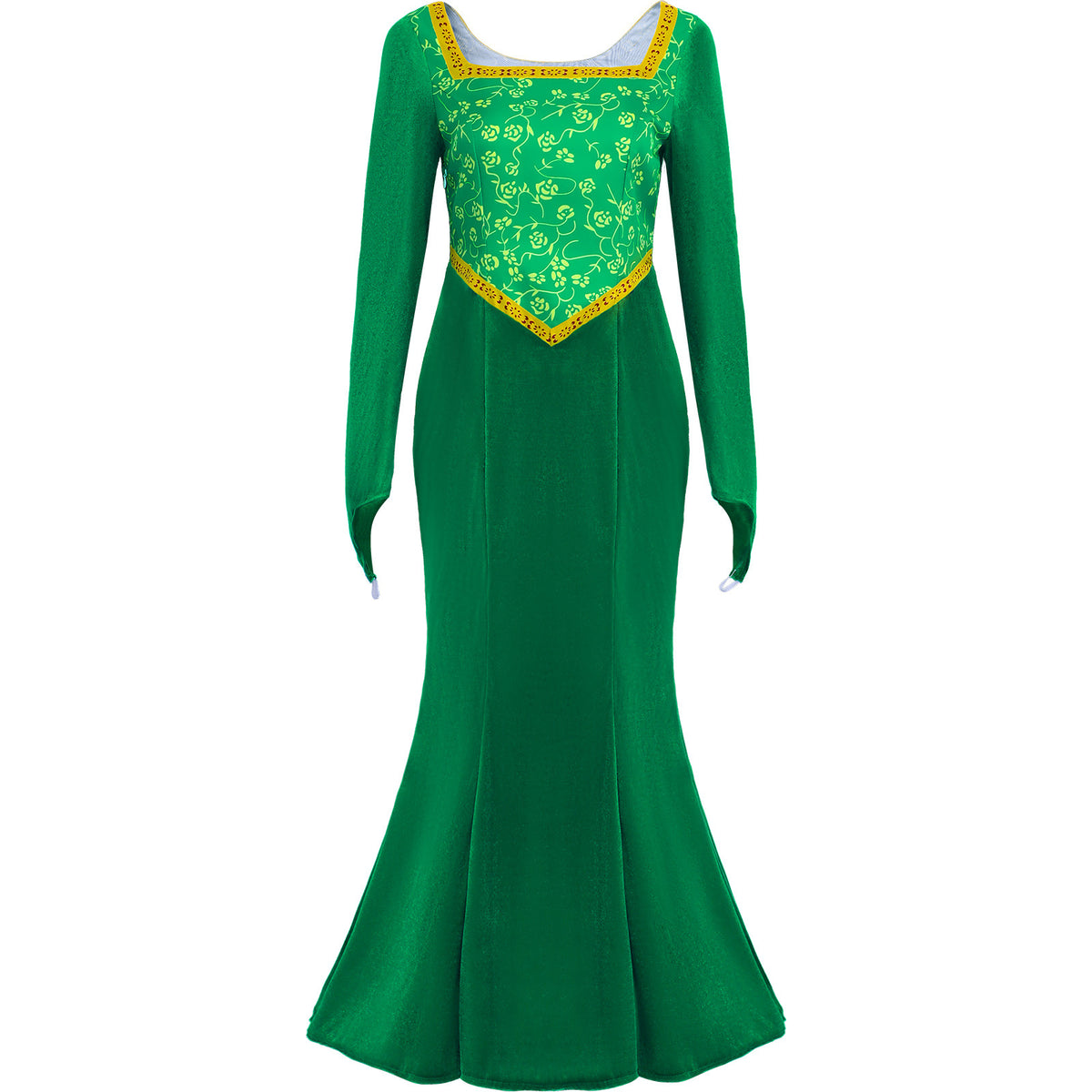 Shrek Princess Fiona Costume Women Long Green Dress Halloween Cosplay S-2XL – photo 3