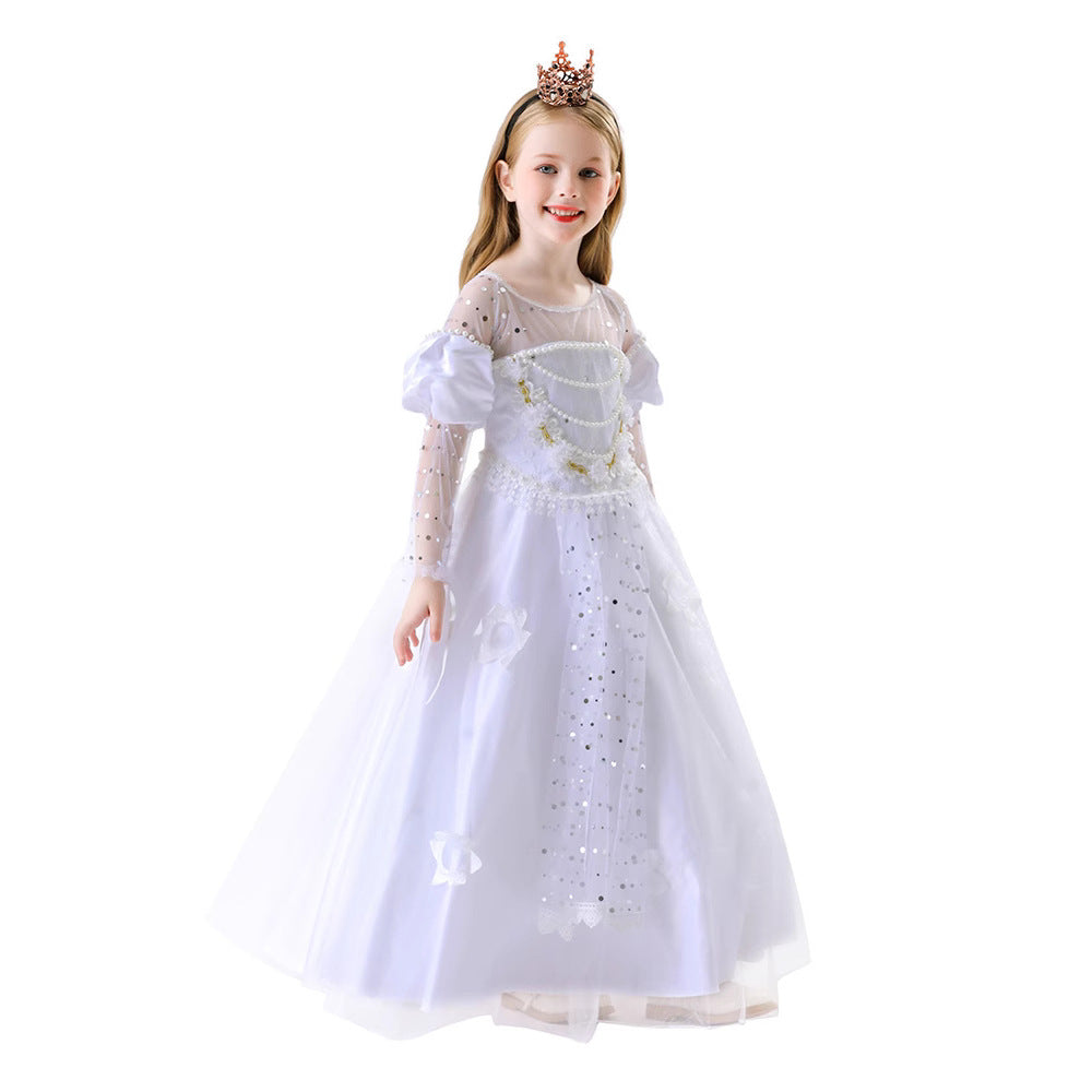 Fairy Tale Princess Queen Tulle Dress for Girls, product photo 3 on a white background
