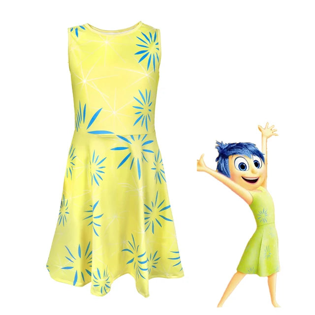 Inside Out 2 Cosplay  Anime Cartoon Character Joy Anxiety Costume For Adult Kids Halloween Dance wear Cosplay Costume Mask