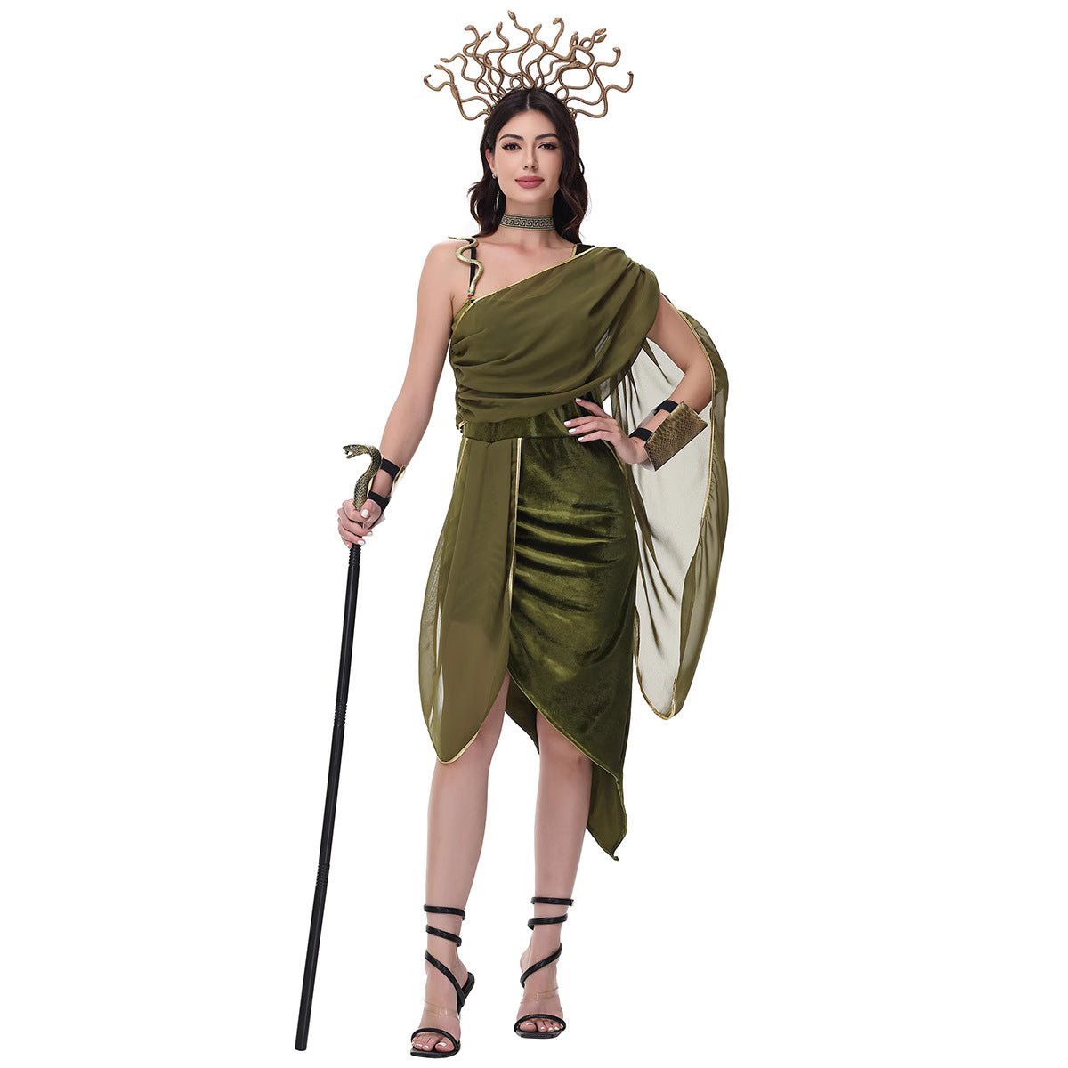 Egyptian Queen Witch Roman Lady Costume for Women, product photo 3 on a white background