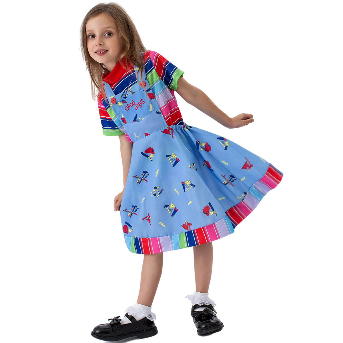Killer Doll Costume for Kids, product photo 2 on a white background