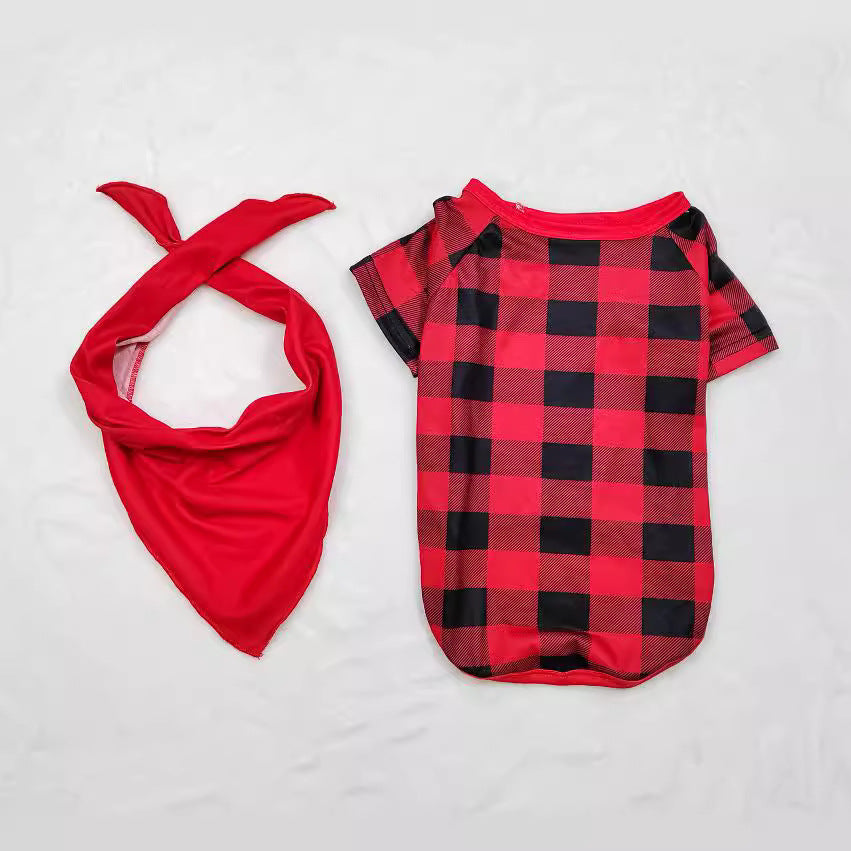 Deer Letter Plaid Christmas Family Matching Printed Loungewear Pajamas