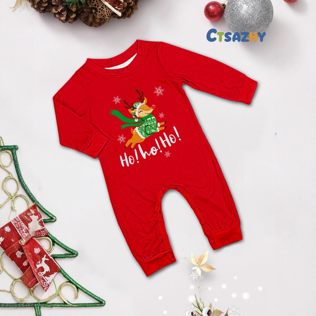 Christmas Tree Deer Snowflake Printed Family Matching Pajamas Sleepwear