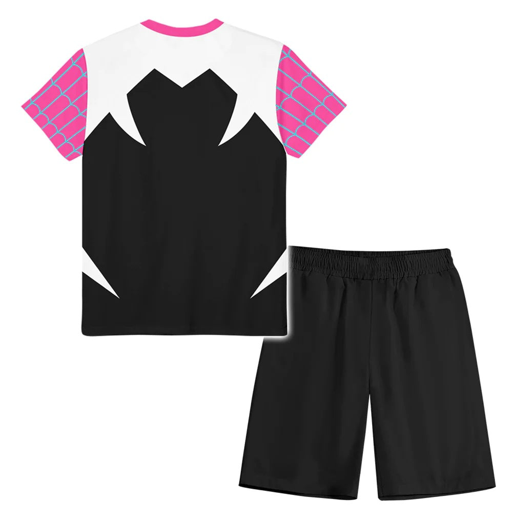 Spider-Gwen Gwen Stacy Costume Women T-Shirt Shorts Adult Halloween – photo 4