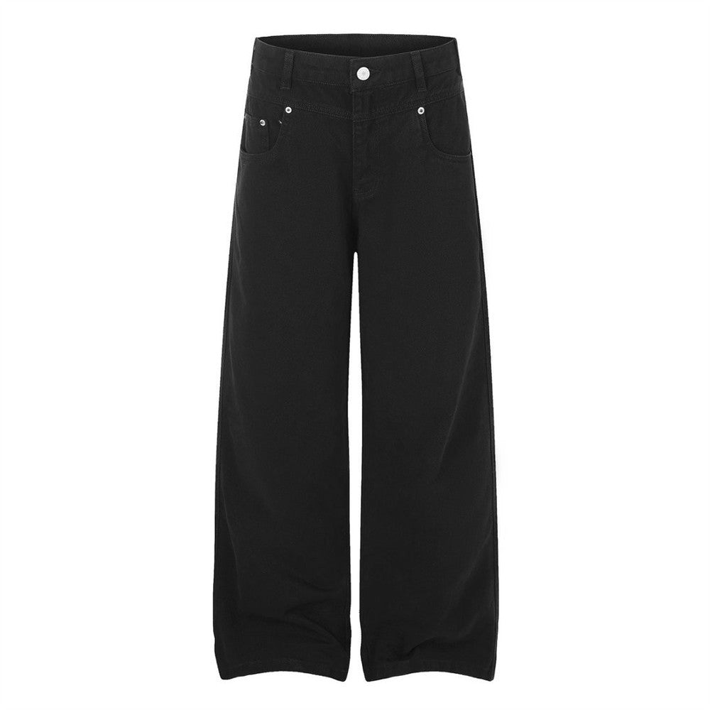 Men's  Retro Distressed Straight Wide-Leg Pants, Vibe Casual Workwear Trousers