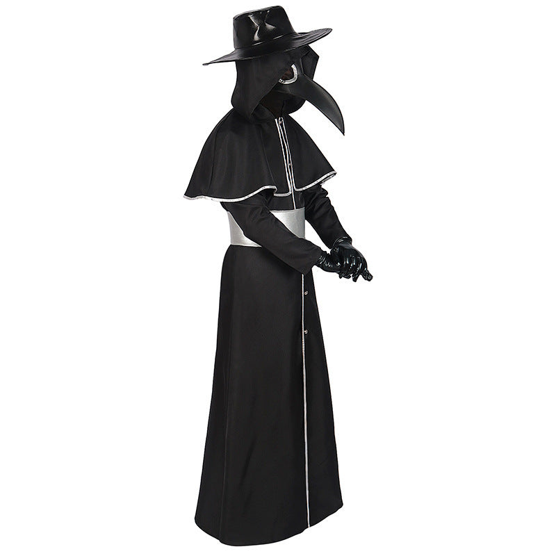 Medieval Steampunk Crow Costume for Adults, product photo 3 on a white background