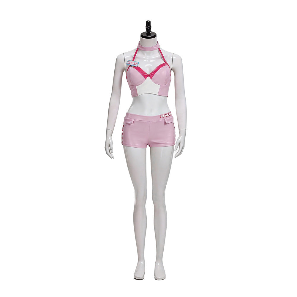 Princess Peach Costume Women Super Mario Pink Dress Cosplay Halloween Outfit – photo 4