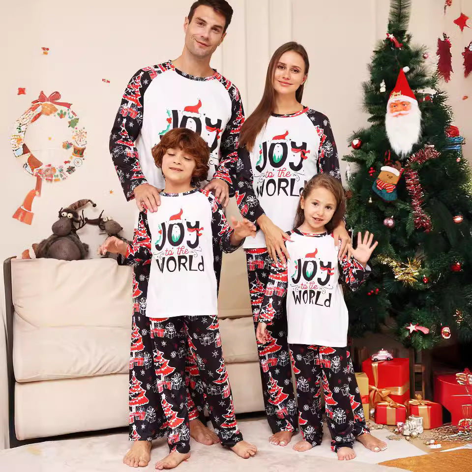 Christmas Family Matching Pajamas Letter Snowflake Star Print Home Wear Sleepwear