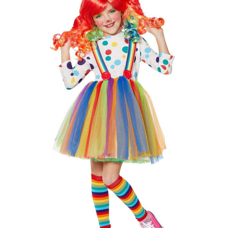 Creepy Clown Costume for Girls, product photo 4 on a white background