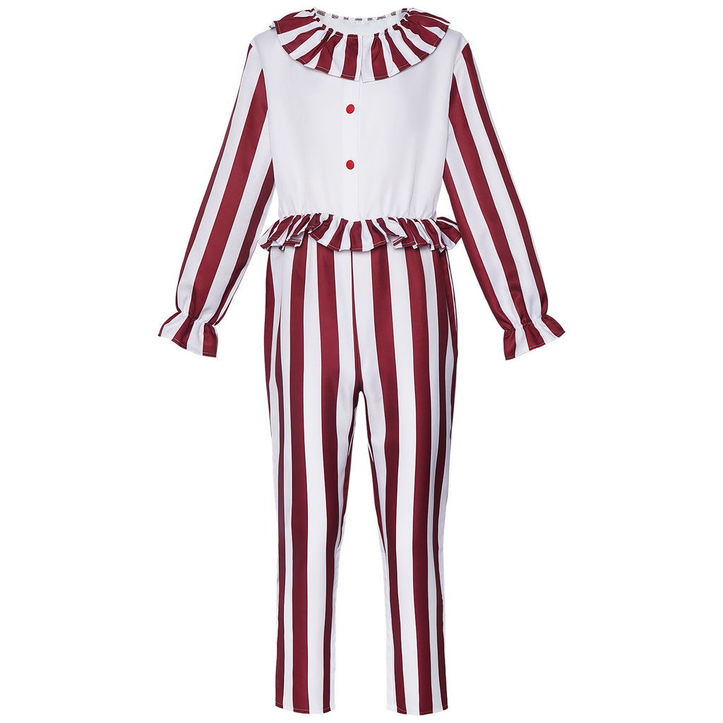 Halloween Red Striped Cosplay Anime Stage Performance Costume