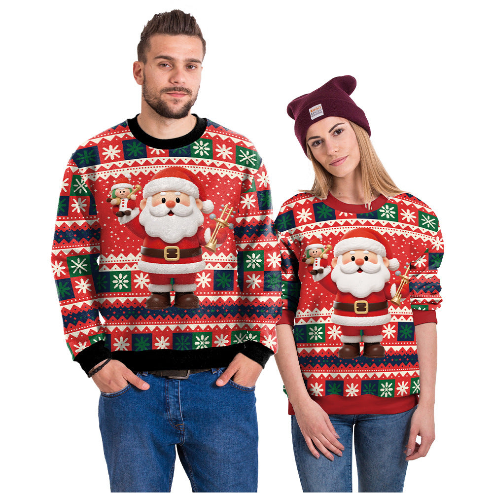 Christmas costume round neck Santa Claus couple outfit