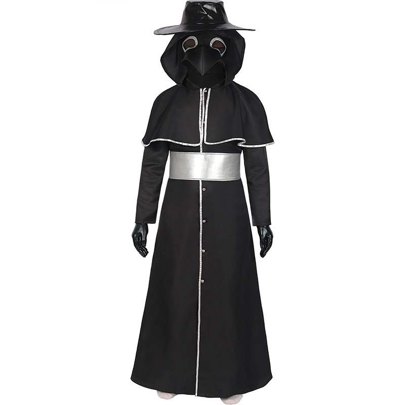 Medieval Steampunk Crow Costume for Adults, product photo 4 on a white background