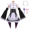 Re:Zero Rem Cosplay Costume Women Maid Dress Adult Halloween – photo 6