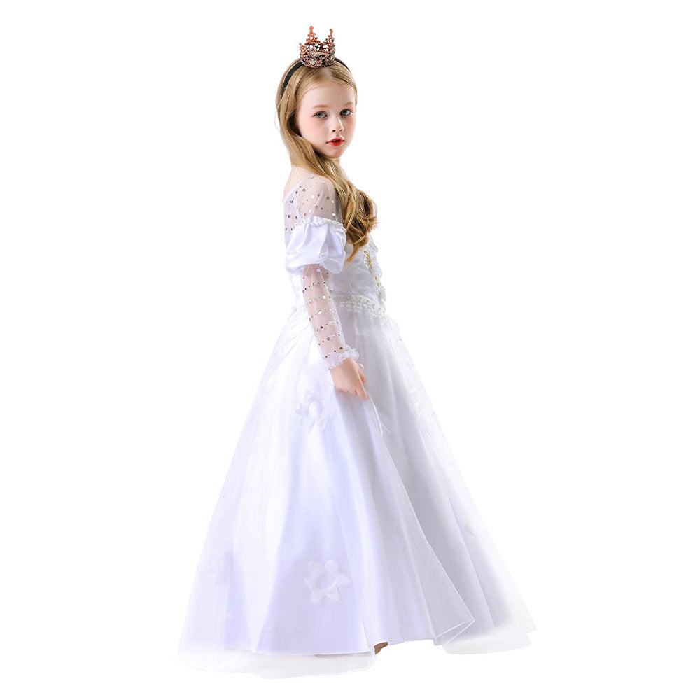 Fairy Tale Princess Queen Tulle Dress for Girls, product photo 4 on a white background
