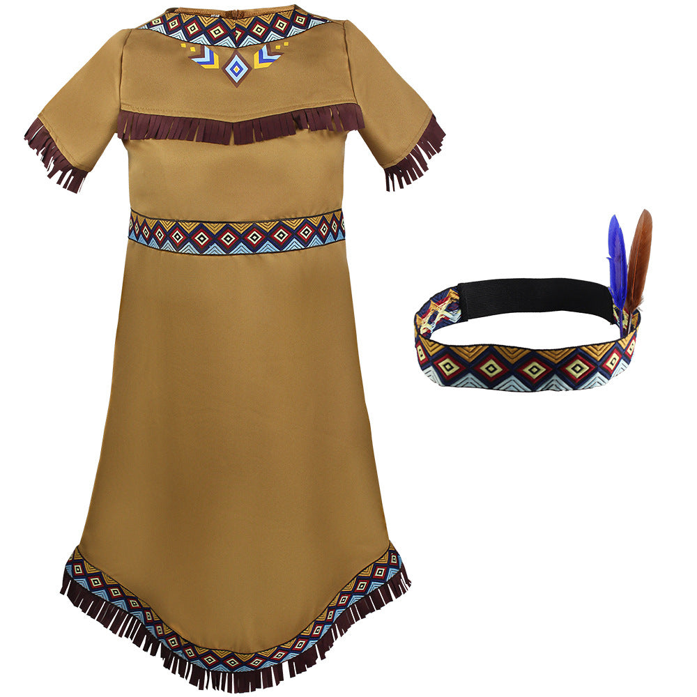 Native American Cosplay Children's Dress Christmas Costume Performance Outfit