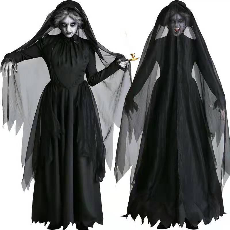 Zombie Ghost Bride Costume Women Horror Vampire Halloween Cosplay