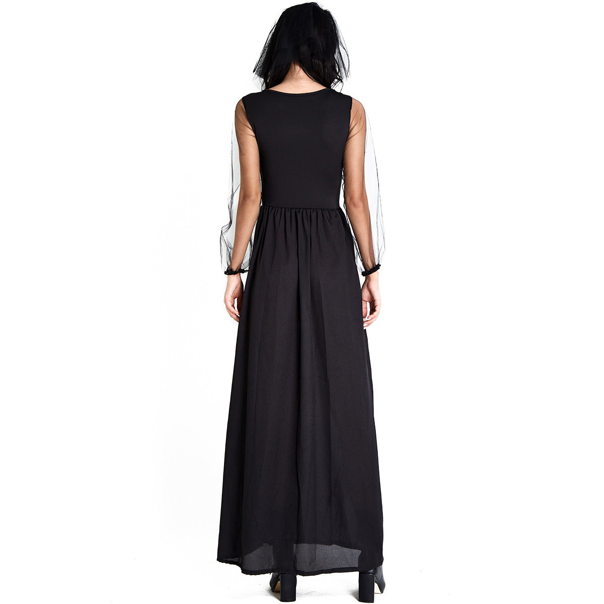 Skeleton Ghost Bride Costume Women Vampire Halloween Cosplay Dress