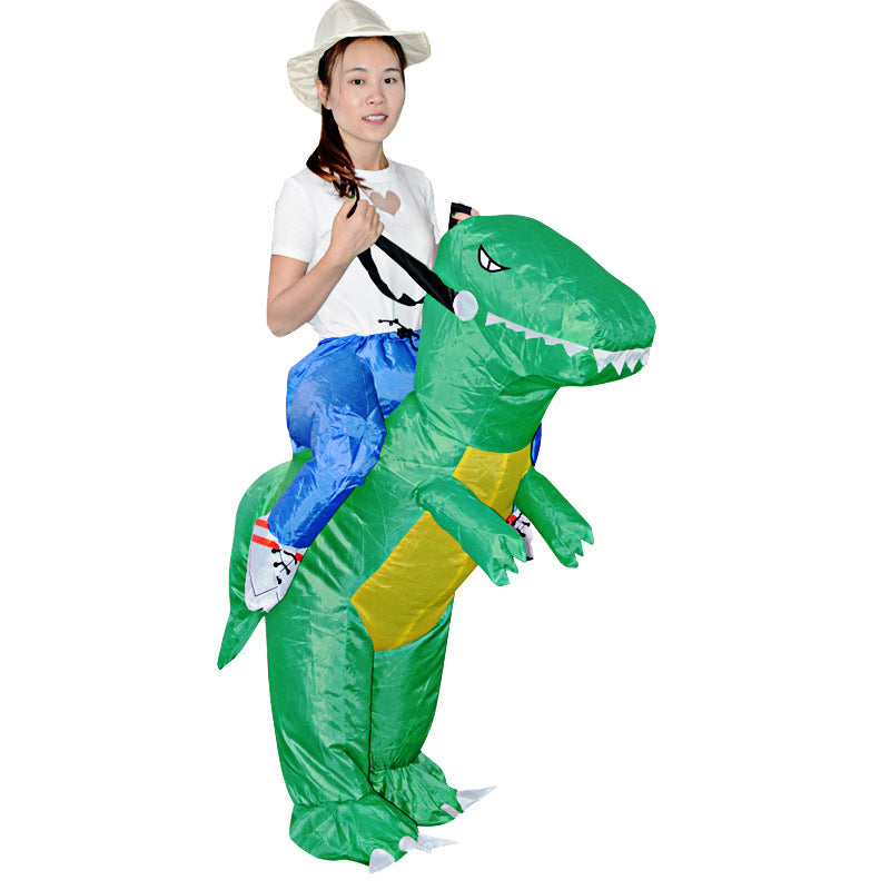 Tiktok Children's 3D Dinosaur Inflatable Clothes Adult Riding Tyrannosaurus Rex Riding Net Red Inflatable Clothes