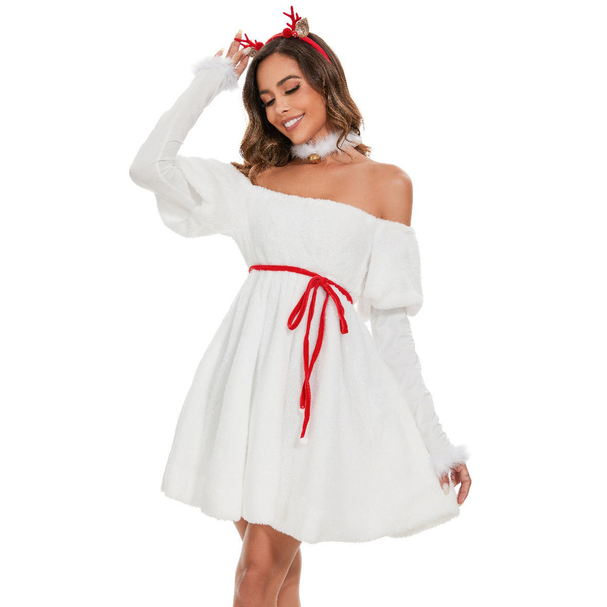 Barbie Christmas Costume Pink Dress Holiday Cosplay Party Outfit