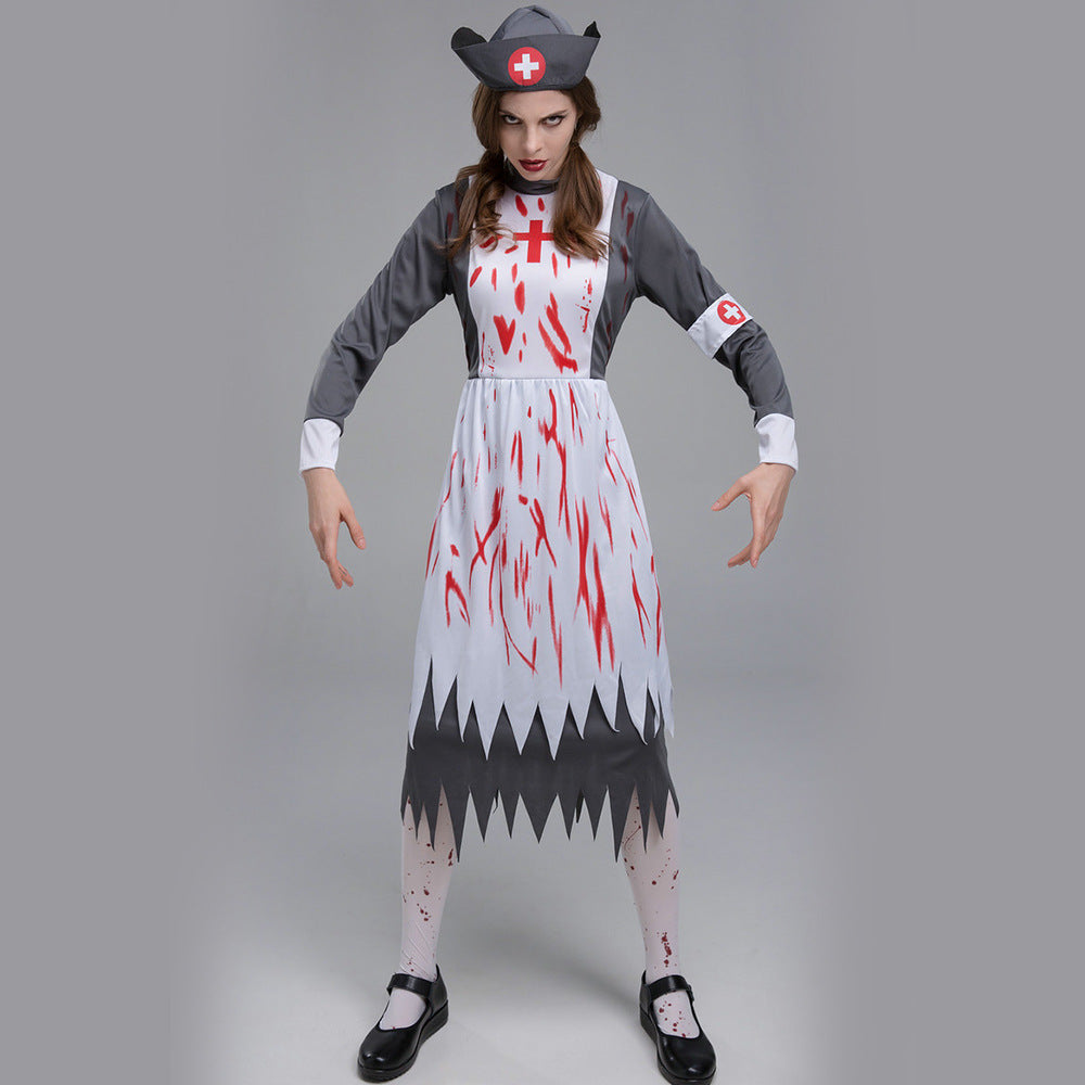 Zombie Vampire Nurse Costume for Women, costume photo 2