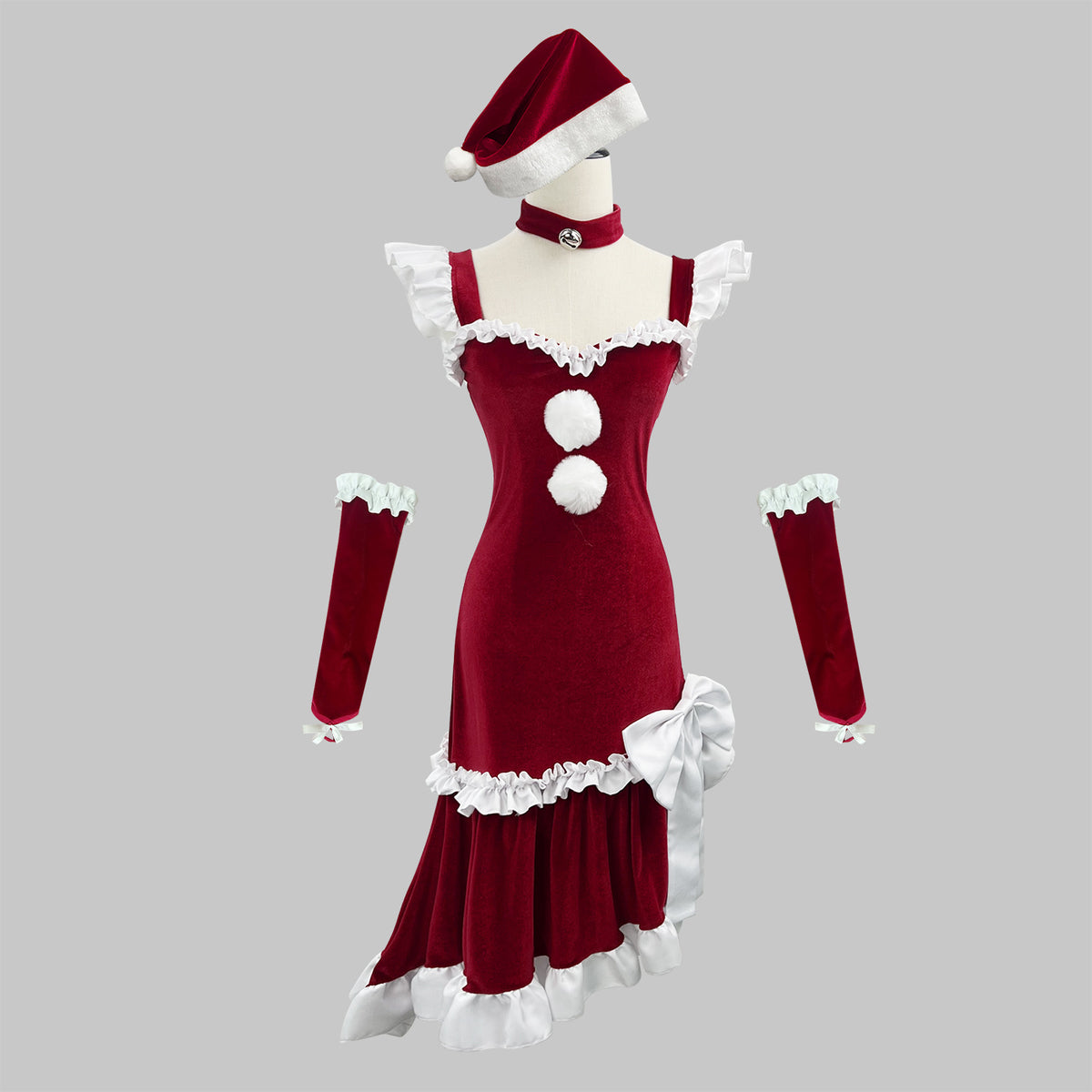 Christmas Formal Dress Costume Women Adult Holiday Cosplay Outfit