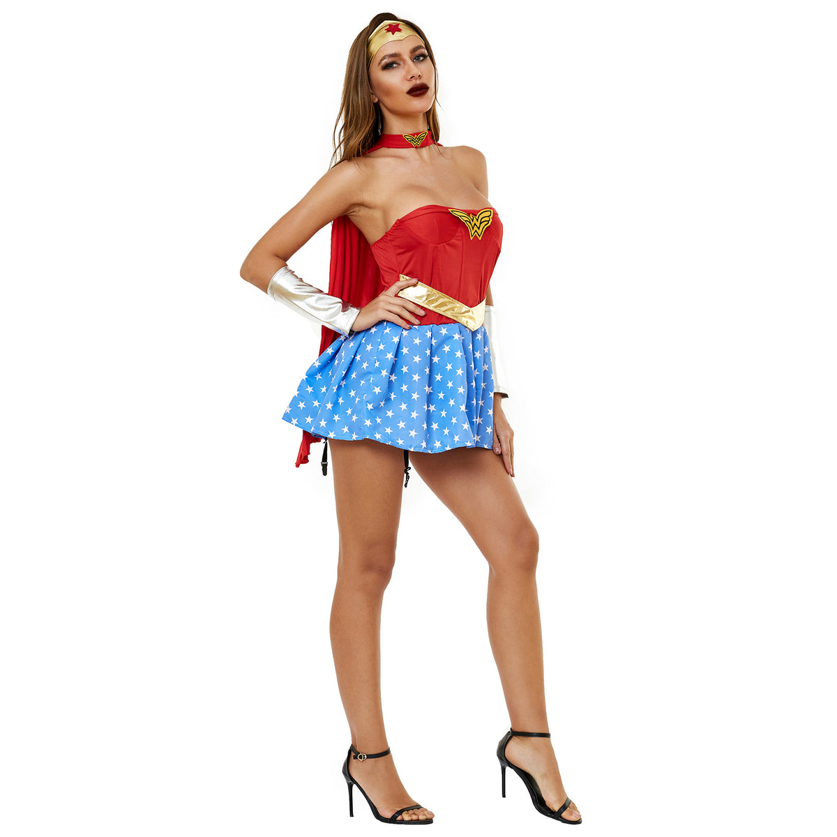 Warrior Princess Superhero Costume for Women, product photo 4 on a white background