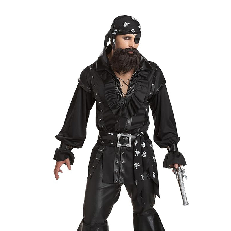 Caribbean Pirate Costume for Men, product photo 3 on a white background