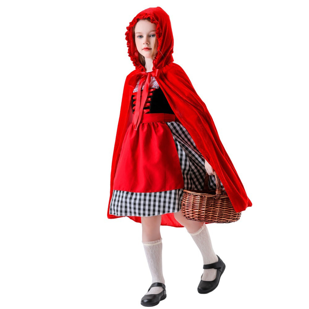 Little Red Riding Hood Big Bad Wolf Costume for Kids, product photo 4 on a white background
