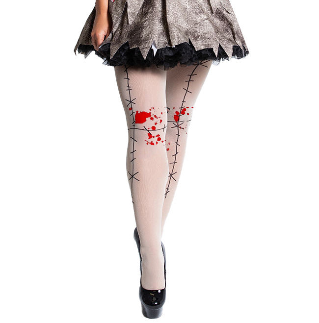 Malicious Doll Ghost Bride Scarecrow Costume for Women, product photo 3 on a white background