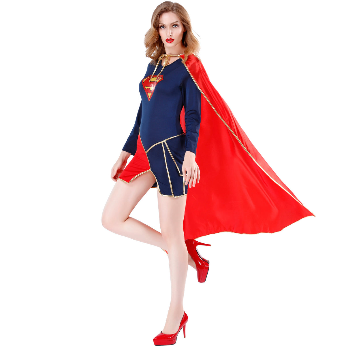 Captain Superhero Costume for Women, product photo 4 on a white background