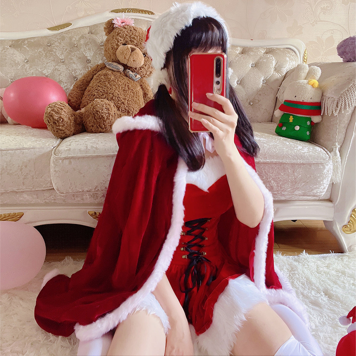Halloween Sexy Cape Queen Cloak Christmas Costume Red Large Robe Christmas Bunny Costume