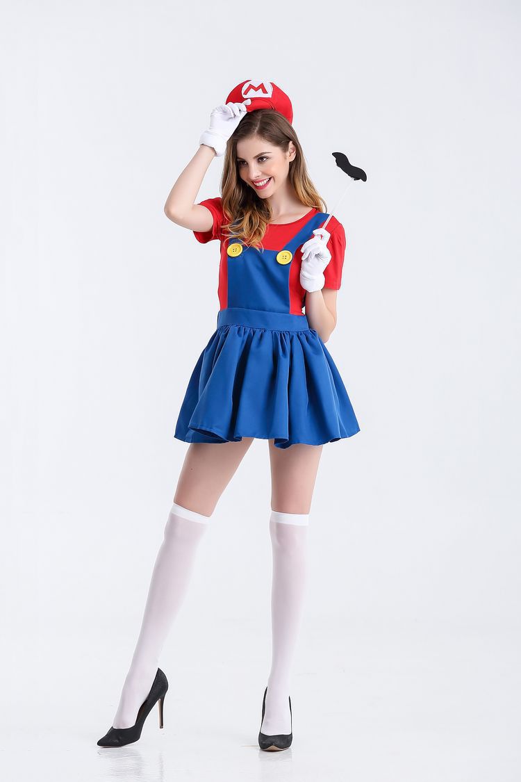 Mario Anime Game Costume Role Play Super Mario Halloween Costume Cosplay Outfit