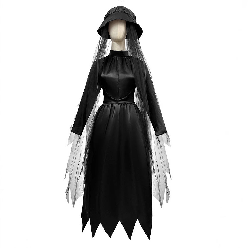 Death Goddess Witch Devil Costume for Women, product photo 4 on a white background