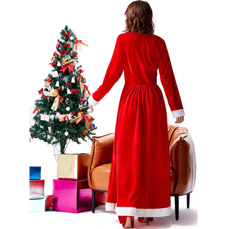 Christmas shawl long dress Christmas party dress on Christmas Eve