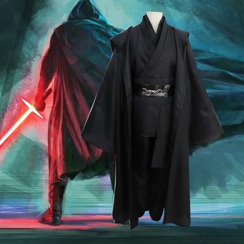 Anakin Skywalker Jedi Costume Hooded Robe Adult Halloween Cosplay Outfit