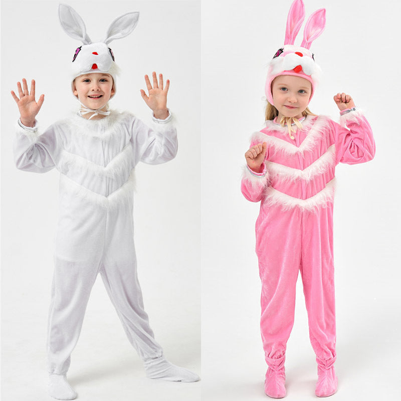 Pink Bunny Rabbit Onesie for Kids, costume photo
