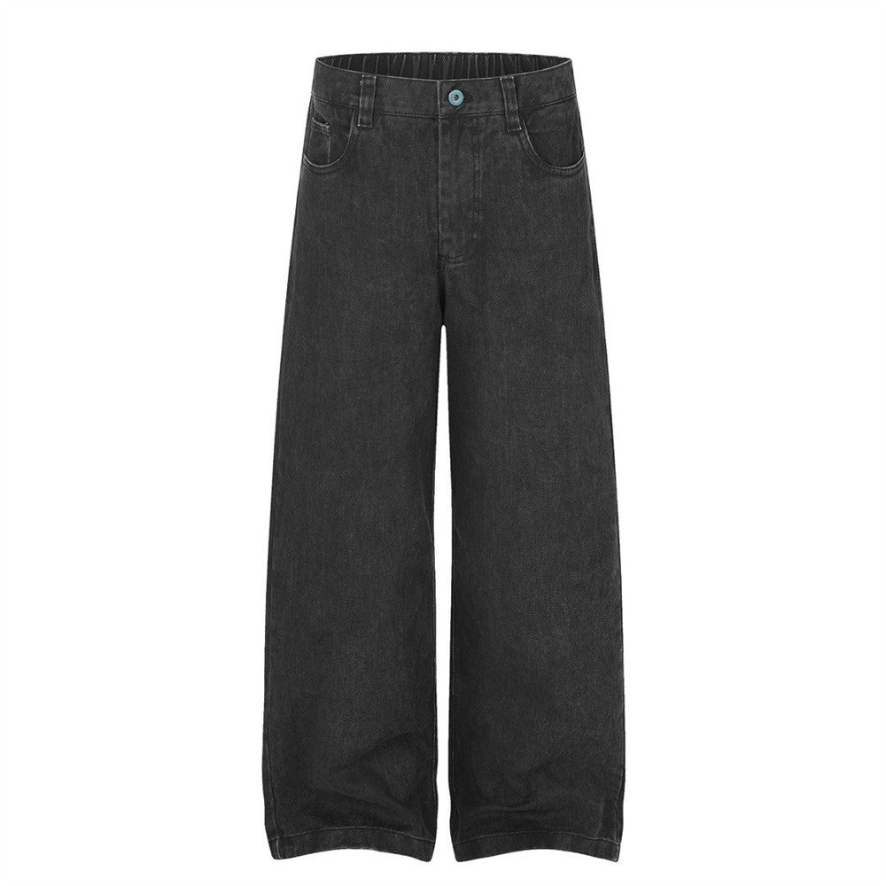 Men's Vintage Clean Fit Casual Wide Leg Loose Washed Denim Pants
