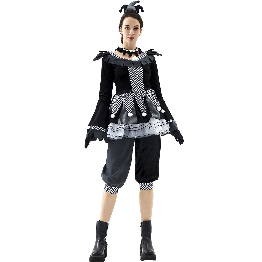 Evil Circus Clown Costume for Men and Women, product photo 2 on a white background