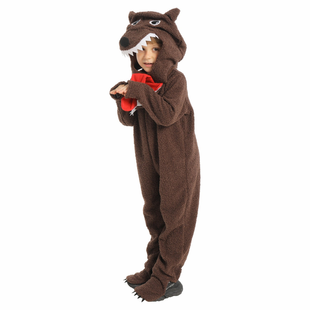 Brown Wolf Animal Costume for Kids, product photo 3 on a white background