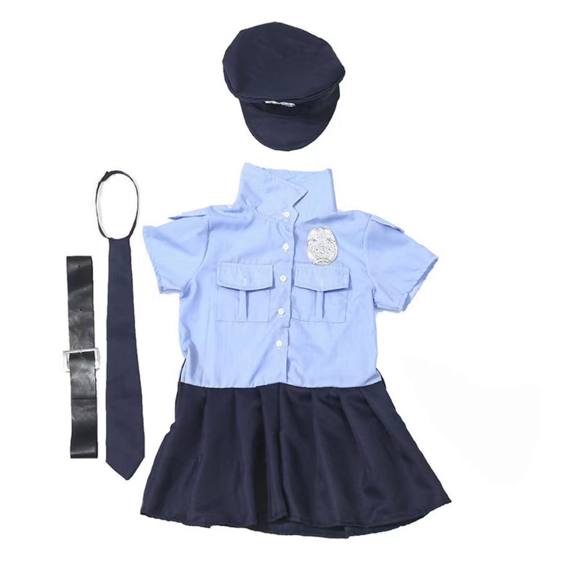 Police Officer Jumpsuit for Girls, product photo 6 on a white background
