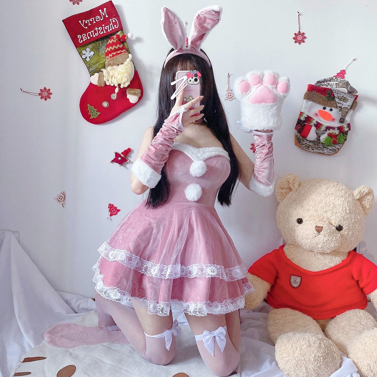 Christmas Bunny Maid Costume for Women, costume photo