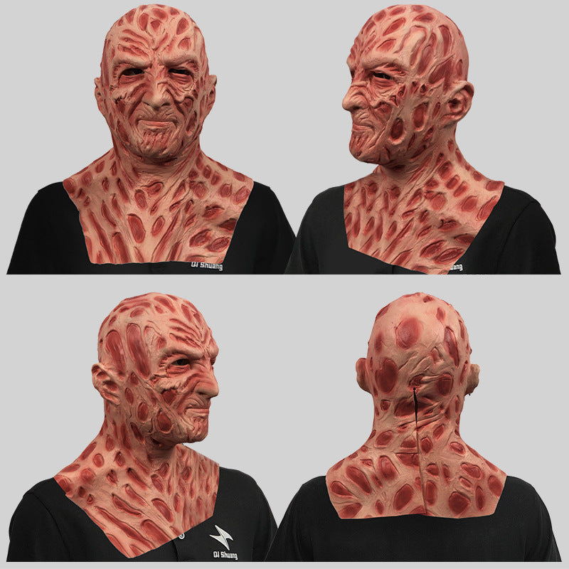 Burned Nightmare Horror Latex Mask for Adults, costume photo 2