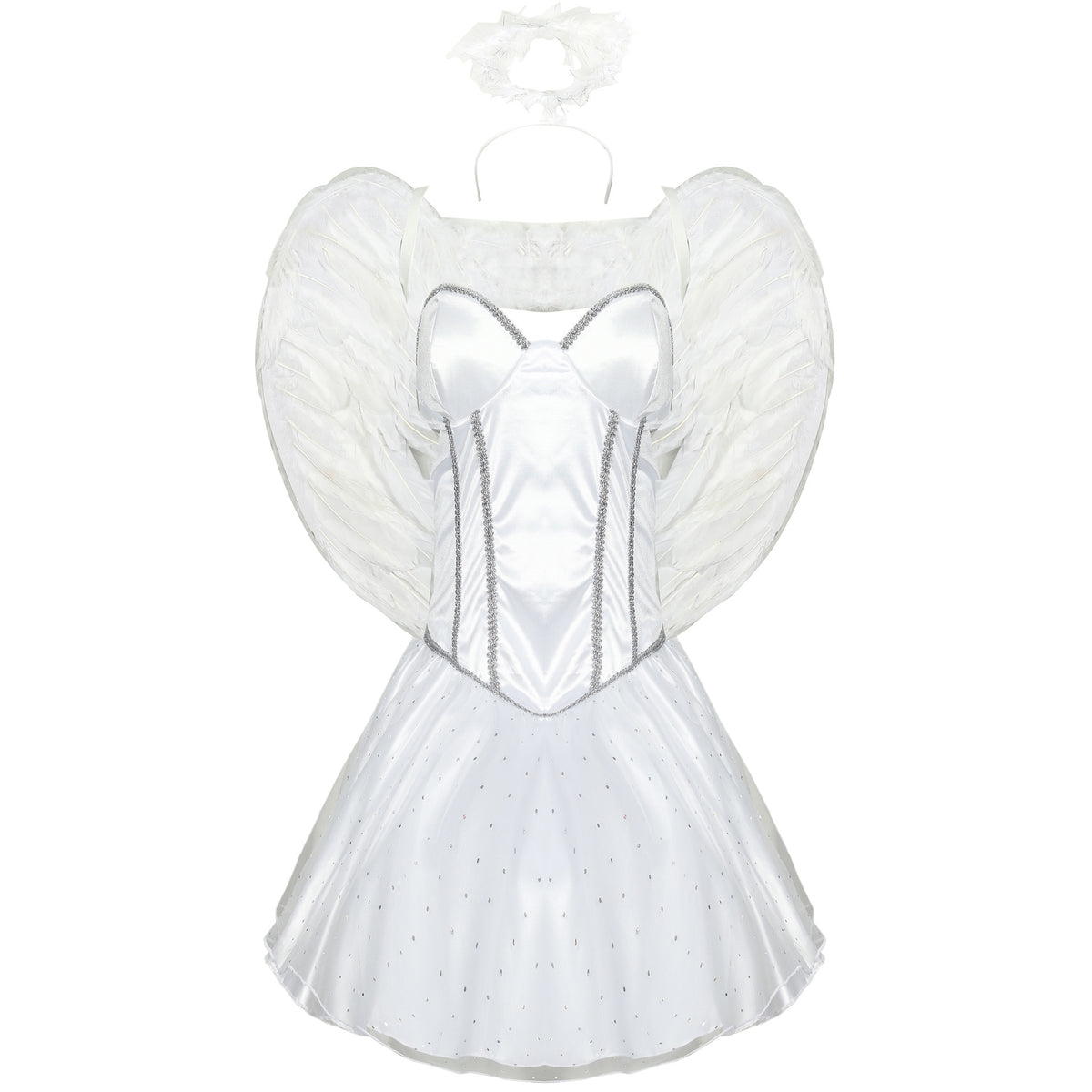 White Angel Fairy Costume for Women, product photo 6 on a white background