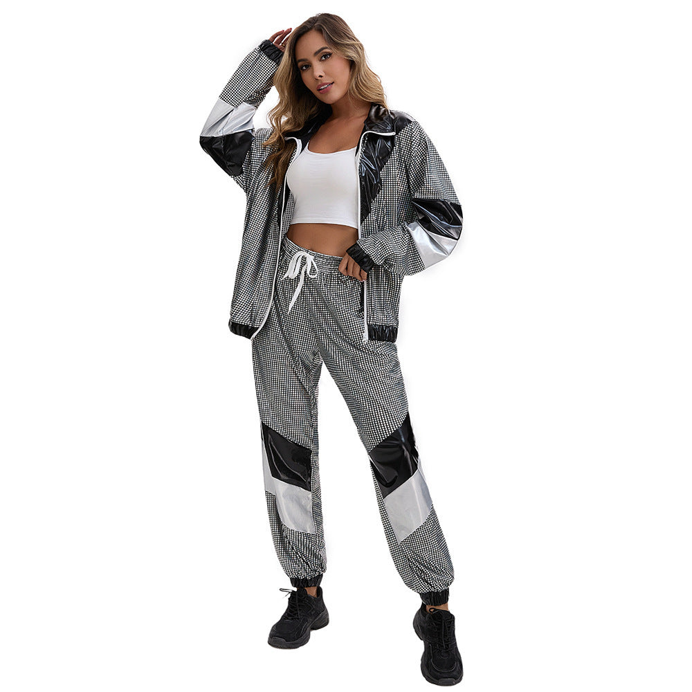 80s Hip Hop Disco Tracksuit Costume for Adults, product photo 5 on a white background