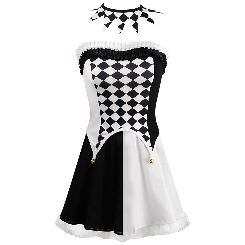 Vampire Clown Devil Costume for Women, product photo 5 on a white background